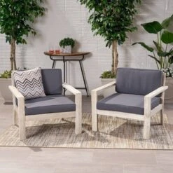 Santa Ana 2pk Acacia Club Accent Chairs Brushed Light Gray - Christopher Knight Home -Knight Outdoor Cheap Store GUEST e5ef650a 7a0c 4ef6 a453 7611f6e738ba