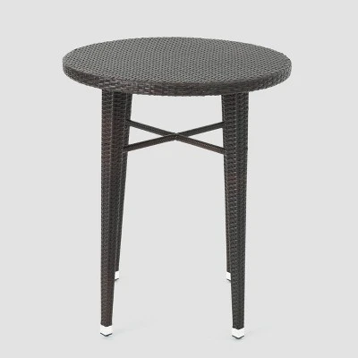 Dominica Round Wicker Bar Table - Brown - Christopher Knight Home 1 Dominica Round Wicker Bar Table - Brown - Christopher Knight Home
