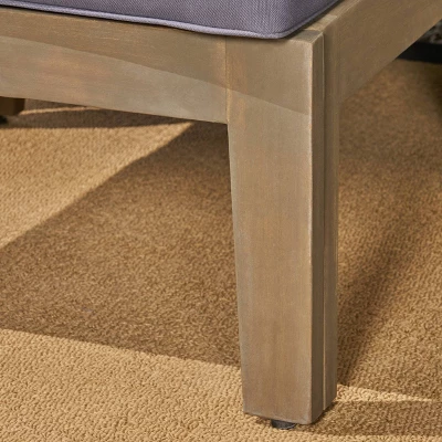 Grenada 2pc Acacia Wood Patio Chat Set - Gray/Dark Gray - Christopher Knight Home 4 Grenada 2pc Acacia Wood Patio Chat Set - Gray/Dark Gray - Christopher Knight Home - Image 4