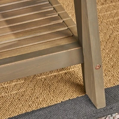 Grenada 2pc Acacia Wood Patio Chat Set - Gray/Dark Gray - Christopher Knight Home 7 Grenada 2pc Acacia Wood Patio Chat Set - Gray/Dark Gray - Christopher Knight Home - Image 7