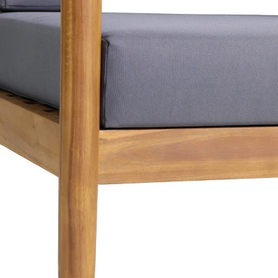 3pc Magnolia Patio Acacia Wood 2 Seater Chat Set - Teak/Dark Gray - Christopher Knight Home 2 3pc Magnolia Patio Acacia Wood 2 Seater Chat Set - Teak/Dark Gray - Christopher Knight Home - Image 2