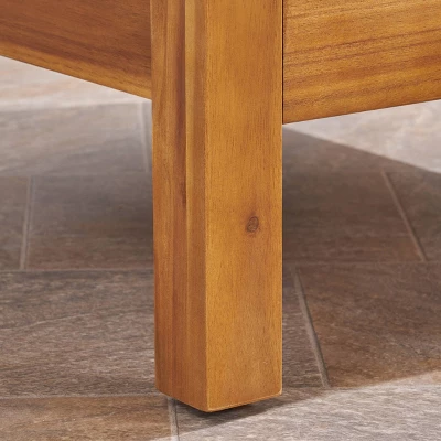 Brava 2pk Acacia Wood Club Chairs Teak/Beige - Christopher Knight Home 4 Brava 2pk Acacia Wood Club Chairs Teak/Beige - Christopher Knight Home - Image 4