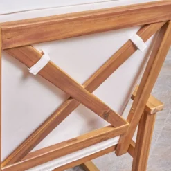 2pk Candel Acacia Wood Rocking Patio Chair Teak/Cream - Christopher Knight Home -Knight Outdoor Cheap Store GUEST ef66b2e5 1e27 4402 bde7 cd00c855cfd4