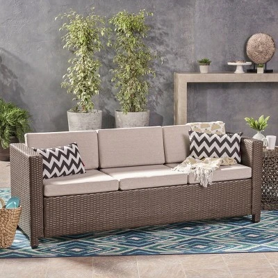 Puerta Wicker Patio Sofa - Christopher Knight Home 1 Puerta Wicker Patio Sofa - Christopher Knight Home