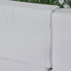 Thasos 10pc Acacia U-Shaped Farmhouse Sectional Sofa Set With Fire Pit - Gray/White/Dark Gray - Christopher Knight Home -Knight Outdoor Cheap Store GUEST f186ddaa 7621 4c98 afe7 79ddc092bce6