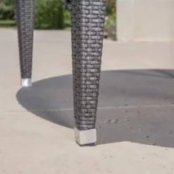 Dominica Round Wicker Dining Table Gray - Christopher Knight Home -Knight Outdoor Cheap Store GUEST f19518ec 8cb0 48ee a61a 1e5f43a6271f