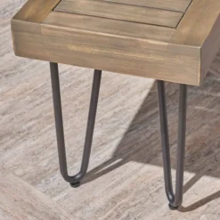 Jane Wood/Metal Patio Industrial Bench - Gray - Christopher Knight Home -Knight Outdoor Cheap Store GUEST f441105e 42a6 4615 8d69 4b206948e914