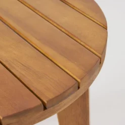 Chilian 2pc Acacia Wood Chair And Table Set - Teak/White - Christopher Knight Home -Knight Outdoor Cheap Store GUEST f46ad56f 6a9a 4a86 abb6 ac16504cb675