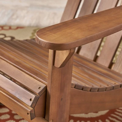 Hollywood Acacia Wood Adirondack Rocking Chair - Christopher Knight Home 3 Hollywood Acacia Wood Adirondack Rocking Chair - Christopher Knight Home - Image 3