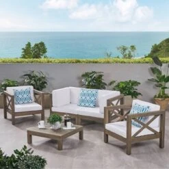 Brava 5pc Acacia Wood Patio Conversation Set - Christopher Knight Home -Knight Outdoor Cheap Store GUEST f786fc92 cb4f 4862 94b6 e46867ab716e