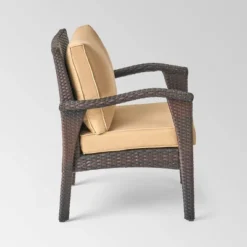 Kalo 5pc Wicker Chat Set With Fire Table - Brown/Tan/Light Gray - Christopher Knight Home -Knight Outdoor Cheap Store GUEST f95b24c3 41fb 4c2d b04a c737f5a21df4