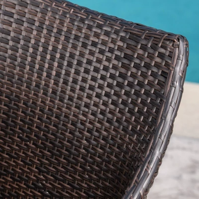 Piper 7pc Acacia & Wicker Dining Set - Teak/Brown - Christopher Knight Home 2 Piper 7pc Acacia & Wicker Dining Set - Teak/Brown - Christopher Knight Home - Image 2