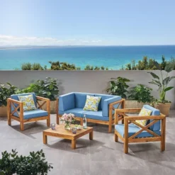 Brava 5pc Acacia Wood Patio Conversation Set - Christopher Knight Home -Knight Outdoor Cheap Store GUEST f9afcc85 be33 4671 a6bc c2729b7966e2