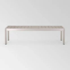 Cape Coral Aluminum Modern Dining Bench - Christopher Knight Home -Knight Outdoor Cheap Store GUEST fa1d2b4b 9172 4e94 923d 4ca7f60a658f