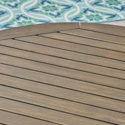 Arezzo 3pc Wood & Wicker Bistro Set - Gray/Gray - Christopher Knight Home 3 Arezzo 3pc Wood & Wicker Bistro Set - Gray/Gray - Christopher Knight Home - Image 3