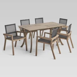 O'Shanter 7pc Acacia Dining Set - Christopher Knight Home