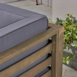 Malawi 10pc Acacia UShaped Sectional Sofa Set With Fire Pit Gray/Dark Gray - Christopher Knight Home -Knight Outdoor Cheap Store GUEST fbc51e61 4af2 4925 800d 97515cb80622