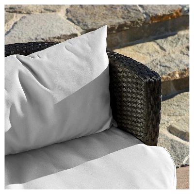 Kono 3pc Wicker Patio Chat Set - Black - Christopher Knight Home 1 Kono 3pc Wicker Patio Chat Set - Black - Christopher Knight Home