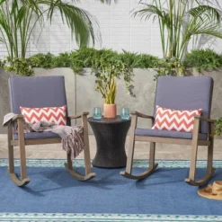 Candel 2pk Acacia Wood Rocking Chairs - Gray - Christopher Knight Home -Knight Outdoor Cheap Store GUEST fd1395be fa50 4ce9 b977 f63d33d75c03