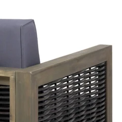 Linwood 2pk Outdoor Acacia Wood Club Chairs With Wicker Accents - Gray/Dark Gray - Christopher Knight Home -Knight Outdoor Cheap Store GUEST fd3602a2 e411 49a4 83e7 67e52376a7eb