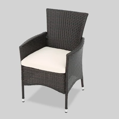 Malta 3pc All-Weather Wicker Patio Chair Set - Brown - Christopher Knight Home 3 Malta 3pc All-Weather Wicker Patio Chair Set - Brown - Christopher Knight Home - Image 3